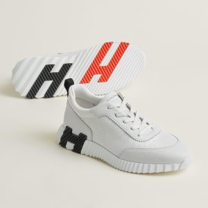 Hermes Bouncing Sneaker Men Technical Mesh Sport Goatskin Blanc H261897ZH90390