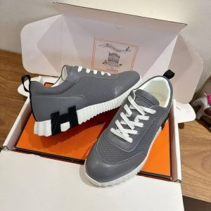 Hermes Bouncing Sneaker Men Technical Mesh Sport Goatskin Gris Osmium H261897ZH67410 - Image 10