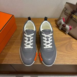 Hermes Bouncing Sneaker Men Technical Mesh Sport Goatskin Gris Osmium H261897ZH67410 - Image 9
