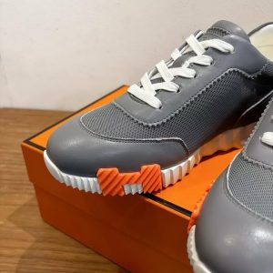 Hermes Bouncing Sneaker Men Technical Mesh Sport Goatskin Gris Osmium H261897ZH67410 - Image 8