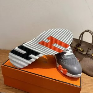 Hermes Bouncing Sneaker Men Technical Mesh Sport Goatskin Gris Osmium H261897ZH67410 - Image 7