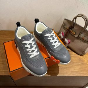 Hermes Bouncing Sneaker Men Technical Mesh Sport Goatskin Gris Osmium H261897ZH67410 - Image 6