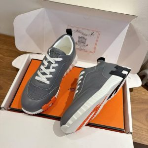 Hermes Bouncing Sneaker Men Technical Mesh Sport Goatskin Gris Osmium H261897ZH67410 - Image 3