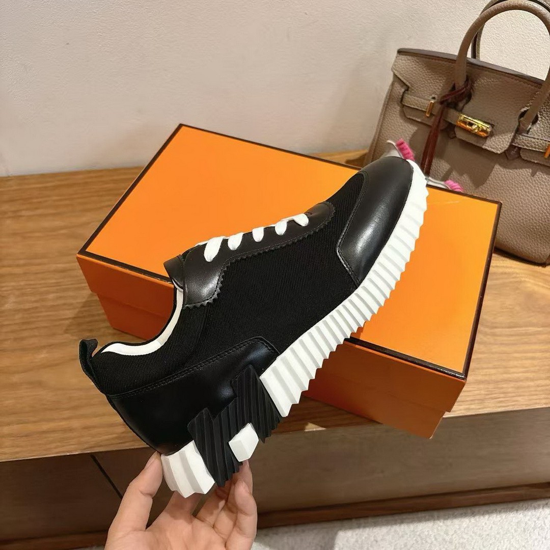Hermes Bouncing Sneaker Men Technical Mesh Sport Goatskin Noir H261897ZH01400 - Image 2