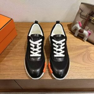 Hermes Bouncing Sneaker Men Technical Mesh Sport Goatskin Noir H261897ZH01400 - Image 10