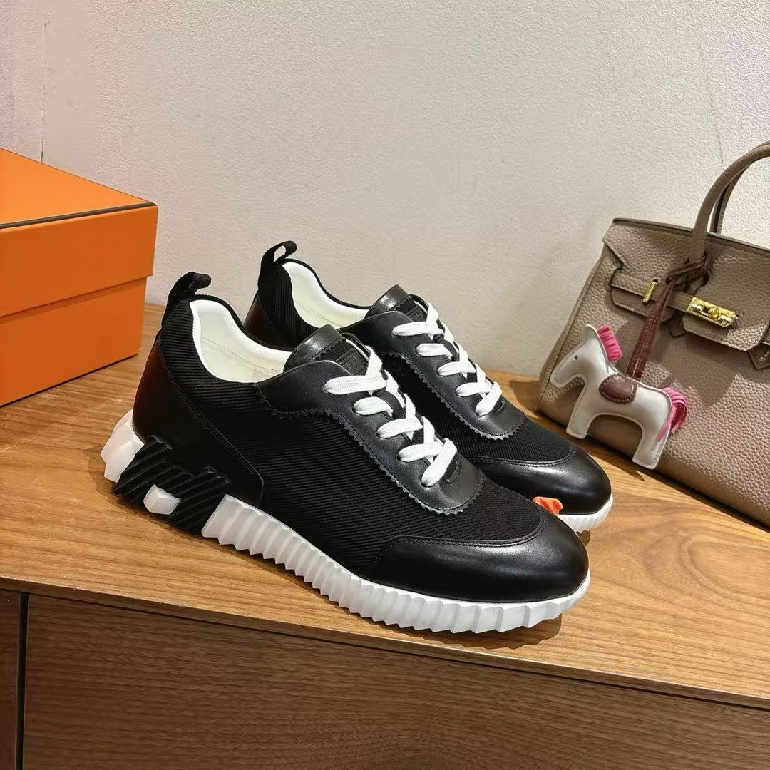 Hermes Bouncing Sneaker Men Technical Mesh Sport Goatskin Noir H261897ZH01400 - Image 9