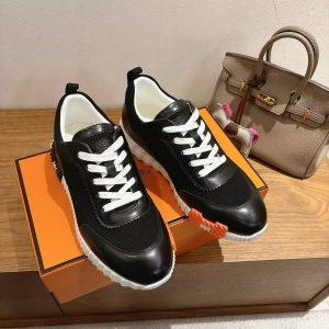 Hermes Bouncing Sneaker Men Technical Mesh Sport Goatskin Noir H261897ZH01400 - Image 8
