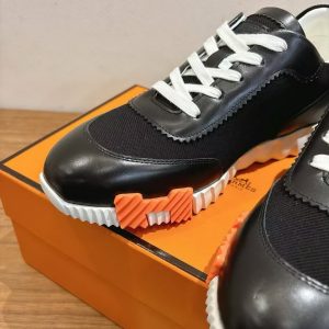 Hermes Bouncing Sneaker Men Technical Mesh Sport Goatskin Noir H261897ZH01400 - Image 6