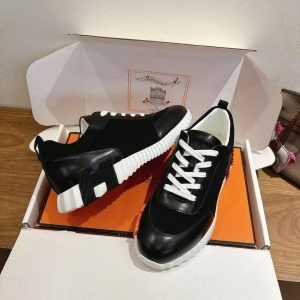 Hermes Bouncing Sneaker Men Technical Mesh Sport Goatskin Noir H261897ZH01400 - Image 3