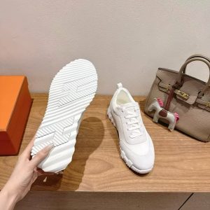 Hermes Bouncing Sneaker Men Technical Mesh Suede Goatskin Blanc H252804ZH90400 - Image 4