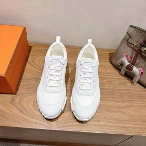 Hermes Bouncing Sneaker Men Technical Mesh Suede Goatskin Blanc H252804ZH90400 - Image 3