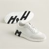 Hermes Bouncing Sneaker Women Calfskin and Suede Goatskin Blanc H242212Z 90340
