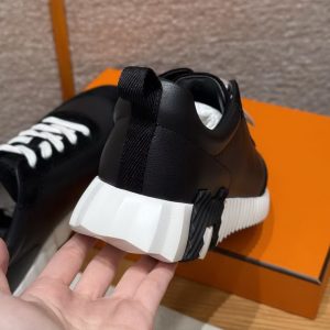 Hermes Bouncing Sneaker Women Calfskin and Suede Goatskin Noir H242212Z 02340 - Image 14