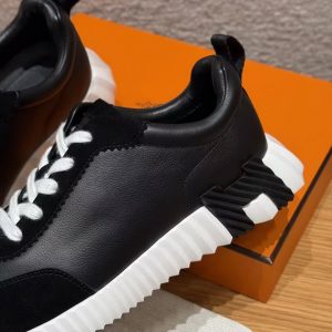 Hermes Bouncing Sneaker Women Calfskin and Suede Goatskin Noir H242212Z 02340 - Image 12