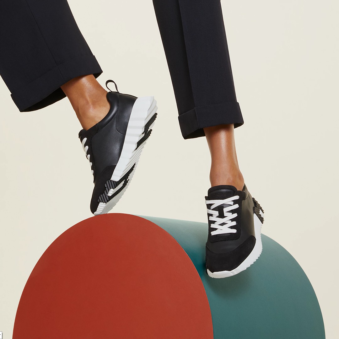 Hermes Bouncing Sneaker Women Calfskin and Suede Goatskin Noir H242212Z 02340 - Image 17