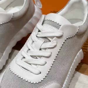 Hermes Bouncing Sneaker Women H canvas and Sport Calfskin Prunoir Blanc H261016Z 90360 - Image 13