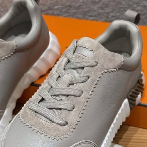 Hermes Bouncing Sneaker Women Sport and Suede Goatskin Beige Galet H221176Z BG340 - Image 11