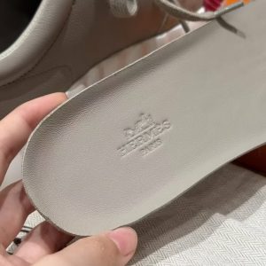 Hermes Bouncing Sneaker Women Sport and Suede Goatskin Beige Galet H221176Z BG340 - Image 8