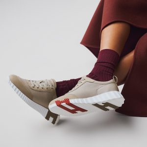 Hermes Bouncing Sneaker Women Sport and Suede Goatskin Beige Galet H221176Z BG340 - Image 3