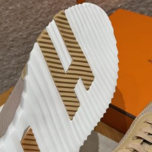 Hermes Bouncing Sneaker Women Technical Mesh and Sport Goatskin Beige Lin H261009Z 20340 - Image 14