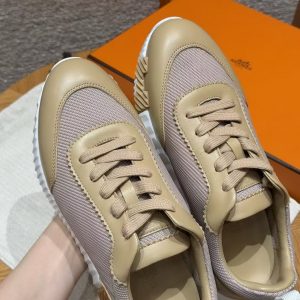 Hermes Bouncing Sneaker Women Technical Mesh and Sport Goatskin Beige Lin H261009Z 20340 - Image 13