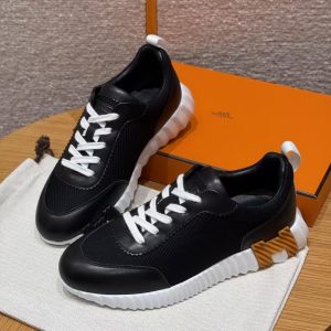 Hermes Bouncing Sneaker Women Technical Mesh and Sport Goatskin Noir H261015Z 02360 - Image 17