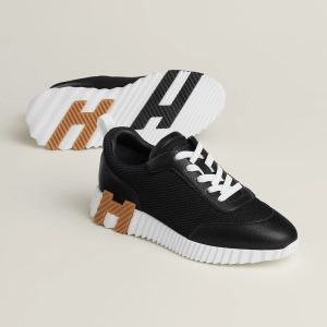 Hermes Bouncing Sneaker Women Technical Mesh and Sport Goatskin Noir H261015Z 02360
