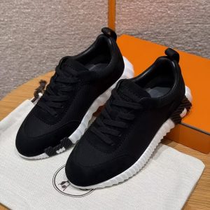 Alternative view of Hermes Bouncing Sneaker Women Textured Mesh and Suede Goatskin Noir H251099Z 02350