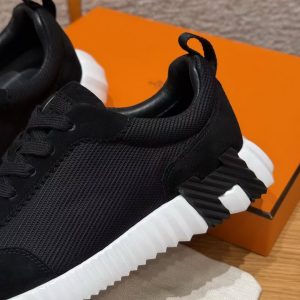 Hermes Bouncing Sneaker Women Textured Mesh and Suede Goatskin Noir H251099Z 02350 - Image 13