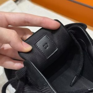 Hermes Bouncing Sneaker Women Textured Mesh and Suede Goatskin Noir H251099Z 02350 - Image 5