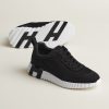 Hermes Bouncing Sneaker Women Textured Mesh and Suede Goatskin Noir H251099Z 02350