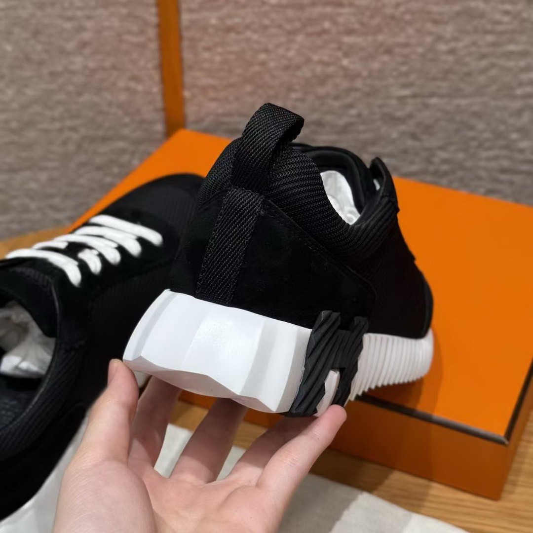 Hermes Bouncing Sneaker Women Textured Mesh and Suede Goatskin Noir H252328Z 03340 - Image 14