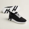 Hermes Bouncing Sneaker Women Textured Mesh and Suede Goatskin Noir H252328Z 03340