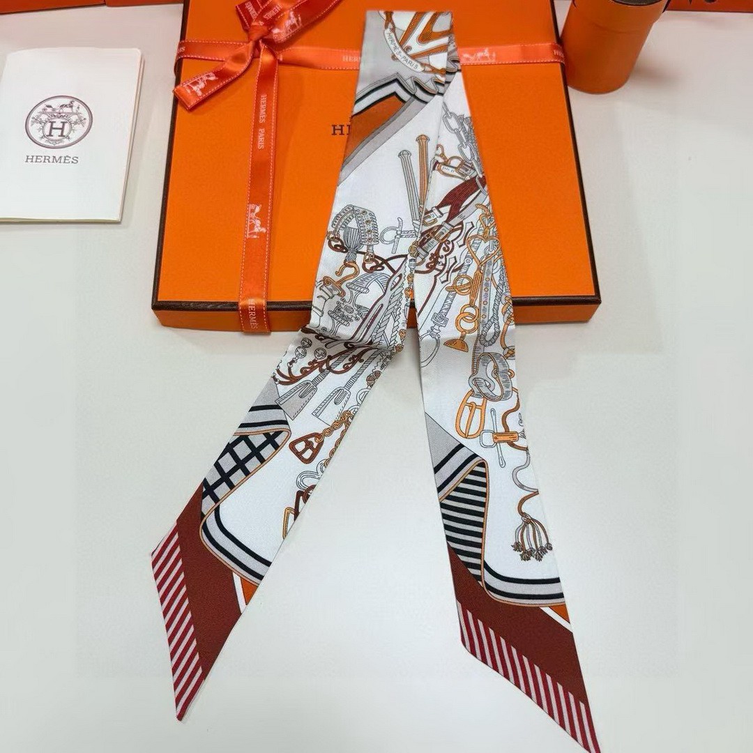 Hermes Bouquets Sellier Twilly 100% Silk H062842S 06 - Image 13