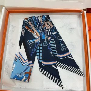 Hermes Bouquets Sellier Twilly 100% Silk H062842S 06 - Image 6