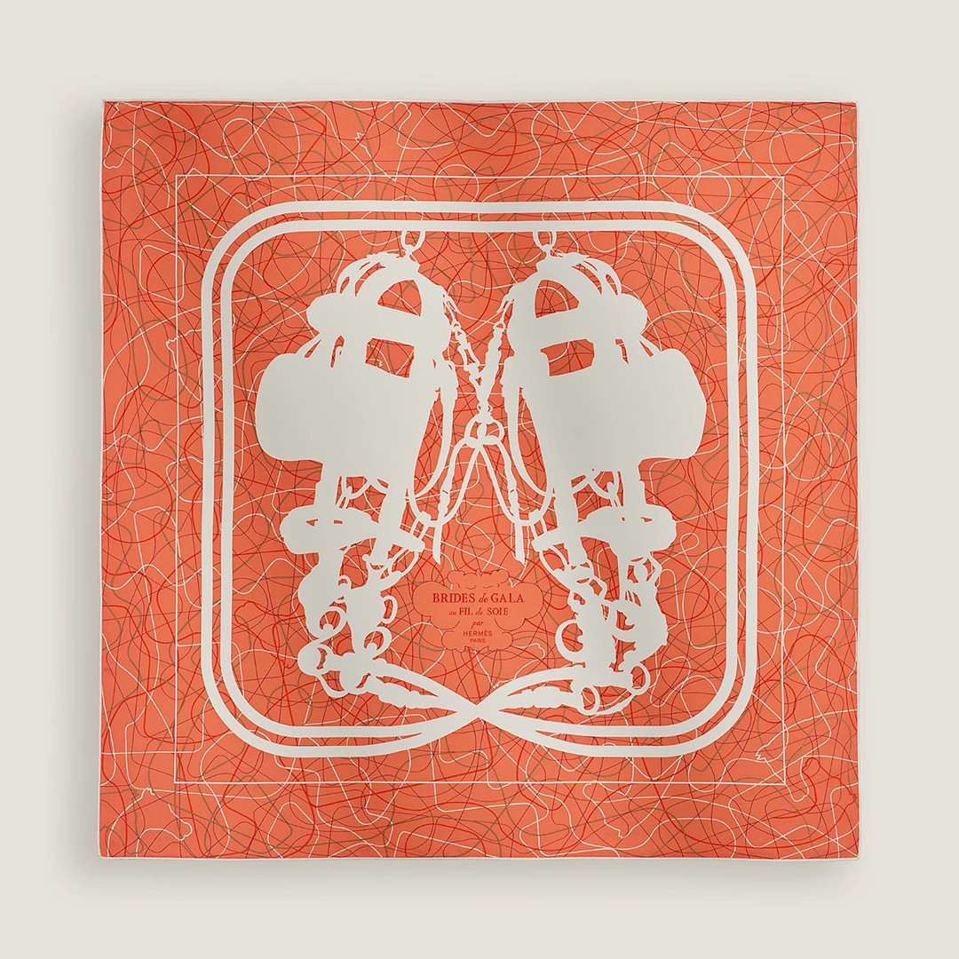 Hermes Brides de Gala au Fil de Soie Scarf 90 100% Silk H004310S 02