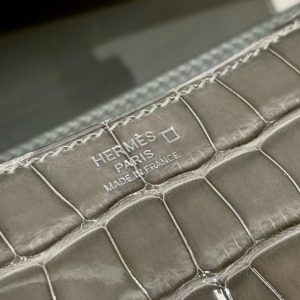 Hermes Constance 24 CM Bag Handmade In Bright Faced American Alligator Leather Silver Hardware 81 Girs Tourerlle - Image 12