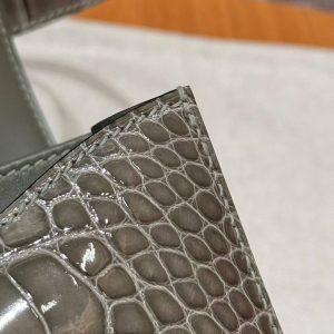 Hermes Constance 24 CM Bag Handmade In Bright Faced American Alligator Leather Silver Hardware 81 Girs Tourerlle - Image 8