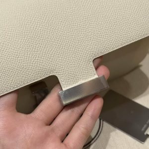 Hermes Constance Elan 24 Bag Handmade In Epsom Calfskin Leather Silver Hardware 10 Craie - Image 6