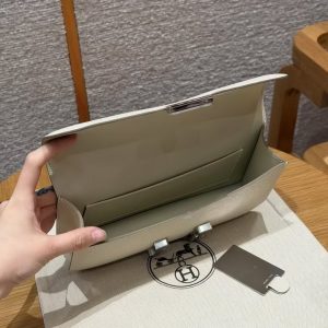 Hermes Constance Elan 24 Bag Handmade In Epsom Calfskin Leather Silver Hardware 10 Craie - Image 11