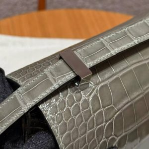 Hermes Constance 24 CM Bag Handmade In Bright Faced American Alligator Leather Silver Hardware 81 Girs Tourerlle - Image 7