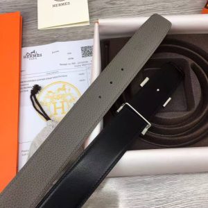 Constance Belt Buckle & Reversible Leather Strap 38 mm Box 135 and Togo Calfskin Brushed Permabrass Buckle Yellow Gold Noir Gris Étain - Image 8