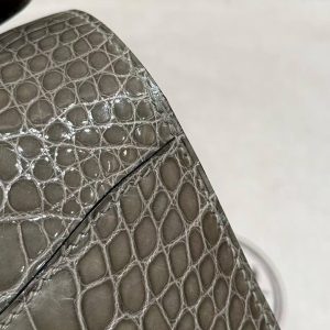 Hermes Constance 24 CM Bag Handmade In Bright Faced American Alligator Leather Silver Hardware 81 Girs Tourerlle - Image 5