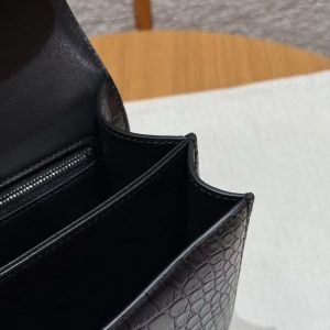 Hermes Constance 24 CM Bag Handmade In Matte Alligator Leather from Mississippi Black Enamel Fittings Hardware 89 Noir - Image 4