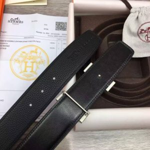 Constance Belt Buckle & Reversible Leather Strap 38 mm Box 135 and Togo Calfskin Brushed Permabrass Buckle Yellow Gold Noir Noir - Image 6