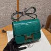 Hermes Constance 19 CM Bag Handmade In Bright Faced Alligator Leather from Mississippi Gold Hardware 6Q Vert Emeraude