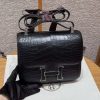 Hermes Constance 24 CM Bag Handmade In Matte Alligator Leather from Mississippi Black Enamel Fittings Hardware 89 Noir