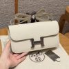 Hermes Constance Elan 24 Bag Handmade In Epsom Calfskin Leather Silver Hardware 10 Craie