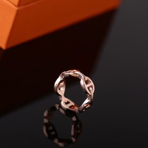 Hermes Chaine d'ancre Enchainee Ring Rose Gold H110025B 00046 - Image 6
