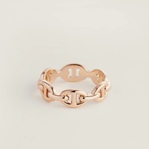 Hermes Chaine d'ancre Enchainee Ring Rose Gold H110025B 00046